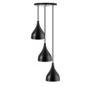 Ver imagem 3 de Lustre Pendente Aluminio Gota Triplo 21cm Preto
