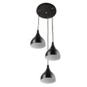 Ver imagem 1 de Lustre Pendente Aluminio Gota Triplo 21cm Preto