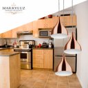 Ver imagem 2 de Lustre Pendente Aluminio Gota Triplo 21cm New Cobre