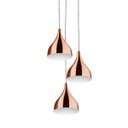 Ver imagem 3 de Lustre Pendente Aluminio Gota Triplo 21cm New Cobre