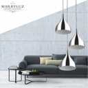Ver imagem 2 de Lustre Pendente Aluminio Gota Triplo 21cm Escovado