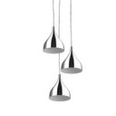Ver imagem 3 de Lustre Pendente Aluminio Gota Triplo 21cm Escovado