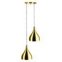 Ver imagem 1 de Lustre Pendente Aluminio Gota Duplo 21cm Dourado