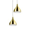 Ver imagem 3 de Lustre Pendente Aluminio Gota Duplo 21cm Dourado