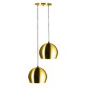 Ver imagem 1 de Lustre Pendente Aluminio Bola Duplo 15cm Dourado