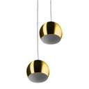 Ver imagem 3 de Lustre Pendente Aluminio Bola Duplo 15cm Dourado
