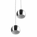 Ver imagem 3 de Lustre Pendente Aluminio Bola Duplo 15cm Escovado