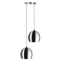 Ver imagem 1 de Lustre Pendente Aluminio Bola Duplo 15cm Escovado