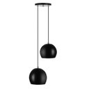 Ver imagem 3 de Lustre Pendente Aluminio Bola Duplo 15cm Preto/Cobre