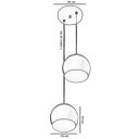 Ver imagem 4 de Lustre Pendente Aluminio Bola Duplo 15cm Preto/Cobre