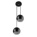 Ver imagem 1 de Lustre Pendente Aluminio Bola Duplo 15cm Preto/Branco