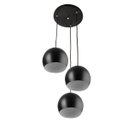 Ver imagem 1 de Lustre Pendente Aluminio Bola Triplo 15cm Preto