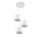 Ver imagem 1 de Lustre Pendente Aluminio Bola Triplo 15cm Branco