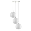 Ver imagem 3 de Lustre Pendente Aluminio Bola Triplo 15cm Branco