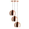 Lustre Pendente Aluminio Bola Triplo 15cm New Cobre - 1