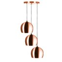 Ver imagem 1 de Lustre Pendente Aluminio Bola Triplo 15cm New Cobre