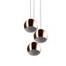 Lustre Pendente Aluminio Bola Triplo 15cm New Cobre - 3
