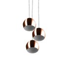 Ver imagem 3 de Lustre Pendente Aluminio Bola Triplo 15cm New Cobre