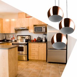 Lustre Pendente Aluminio Bola Triplo 15cm New Cobre - 2 Lustre Pendente Aluminio Bola Triplo 15cm New Cobre - 2