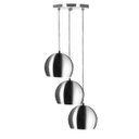 Ver imagem 1 de Lustre Pendente Aluminio Bola Triplo 15cm Escovado
