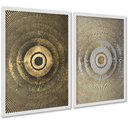 Ver imagem 1 de Kit 2 Quadros Decorativos Abstratos Hachura 24x18cm - com Vidro:moldura Branca