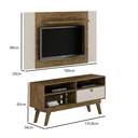 Ver imagem 2 de Rack Houston com Painel America para TVs de ate 50 Polegadas Valdemoveis Ipê/Off White