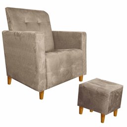 Poltrona Amamentação Gaby Pés Palito + Puff Capuccino - 3