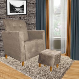 Poltrona Amamentação Gaby Pés Palito + Puff Capuccino - 1