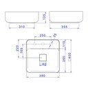 Ver imagem 7 de Cuba de Apoio Deca Slim 40x40 Quadrada Barbante + Válvula + Sifão