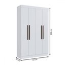 Ver imagem 4 de Guarda-roupa Solteiro New Recife 4 Portas 2 Gavetas Branco - Doripel