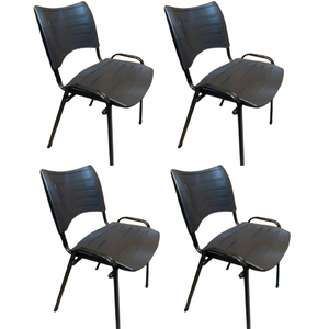 Cadeira New Iso Oblongo Preta Invicta Office Kit com 4 Cadeiras