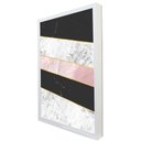Ver imagem 1 de Quadro Decorativo Caixa Geométrico Listras Mármore TaColado Moldura Caixa 3cm Branca sem Vidro 30 x