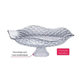 SALADEIRA E FRUTEIRA DE VIDRO GOURMET COM PÉ 32CM - 2