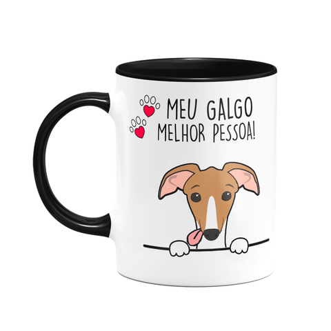 Caneca Dog - Meu Galgo, Melhor Pessoa! B-black