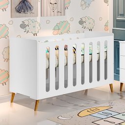 Berço Mini Cama Old New Branco/Nature - Planet Baby - 1