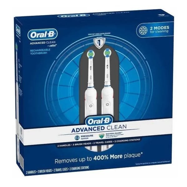 Escova Elétrica Oral B Advanced Clean pack com 2 - 1