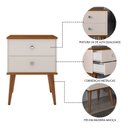 Ver imagem 5 de Mesa de Cabeceira Berlim 2 Gavetas:off/freijó