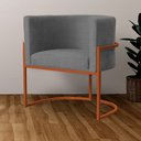 Ver imagem 7 de Kit 2 Poltrona Decorativa Luana Linho Cinza Base Bronze -fm