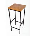 Ver imagem 1 de Banqueta Alta Industrial Quadrada com Assento em Madeira