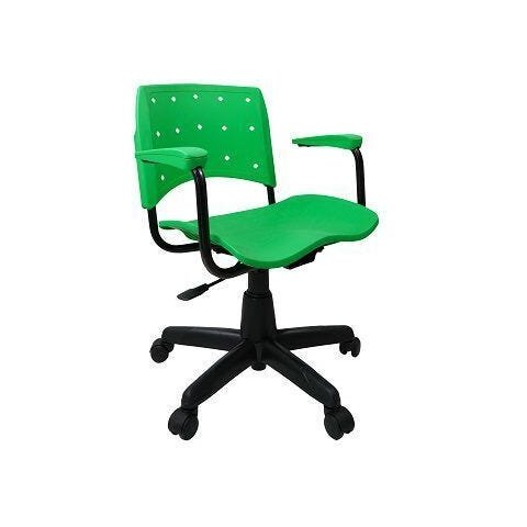 Cadeira Secretária Giratória Ergoplax+ com Braços Verde