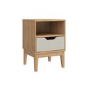 Ver imagem 3 de Mesa Cabeceira Casal Mb 1095 C/ 1 Gaveta Mel/off White - Movelbento