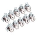 Ver imagem 1 de Kit 10 Fechaduras para Gaveta de 22 Mm Cromada - 2 Chaves