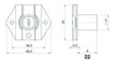 Ver imagem 5 de Kit 10 Fechaduras para Gaveta de 22 Mm Cromada - 2 Chaves