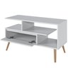 Rack Aparador Estante para Tv 55 Polegadas 50cmx90cm com Porta Nicho Prateleira Pés Palito Retro - 4