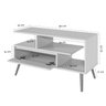 Rack Aparador Estante para Tv 55 Polegadas 50cmx90cm com Porta Nicho Prateleira Pés Palito Retro - 3