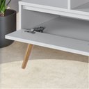 Ver imagem 7 de Rack Retrô para TV até 55 Polegadas MDF 90cm Pés em Madeira Maciça Aparador com Porta Nicho Pratelei