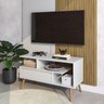 Rack Aparador Estante para Tv 55 Polegadas 50cmx90cm com Porta Nicho Prateleira Pés Palito Retro - 6