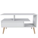 Ver imagem 2 de Rack Retrô para TV até 55 Polegadas MDF 90cm Pés em Madeira Maciça Aparador com Porta Nicho Pratelei