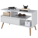 Ver imagem 5 de Rack Aparador Estante para Tv 55 Polegadas com Porta Nicho Prateleira Pés Palito Retro