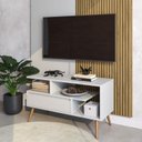 Ver imagem 6 de Rack Retrô para TV até 55 Polegadas MDF 90cm Pés em Madeira Maciça Aparador com Porta Nicho Pratelei